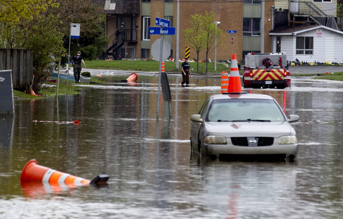 Photo des inondations dans la ville de Gatineau en 2017 pour illustrer un article sur la résilience climatique.