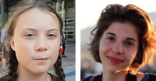 Greta Thunberg et Léa Ilardo, étudiantes mobilisées pour le climat