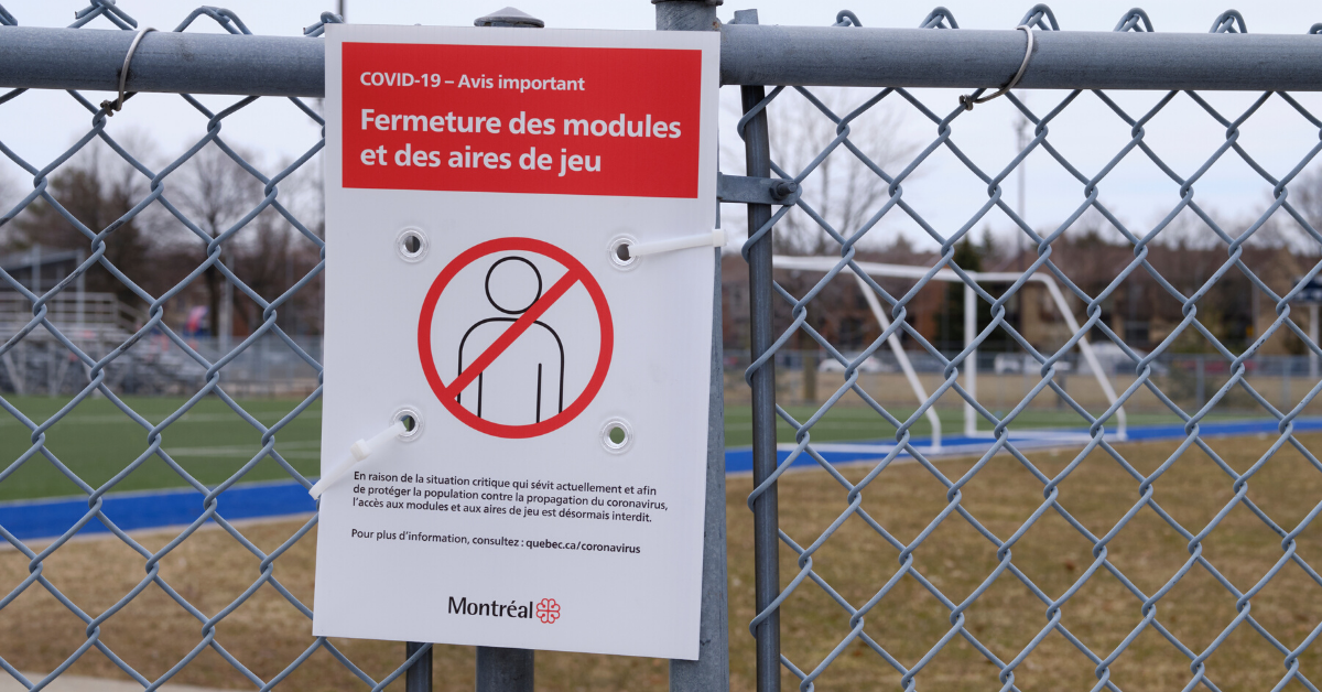 covid-19 gouvernement communication interdiction parc montreal ville