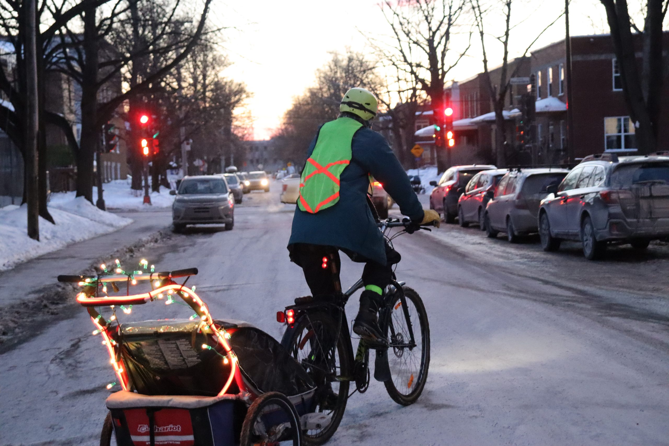 vélo d'hiver, vélo, mobilité durable, transport actif, Québec, mobilité, bicyclette, pneus à clous,